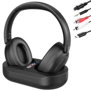 Wireless Headphones for TV Watching with Charging Dock, Easy Setup & Comfortable Fit for Seniors, No Audio Delay Blutooth Headphones Headset (Black) Wireless Headphones for TV Watching with Charging Dock, Easy Setup & Comfortable Fit for Seniors, No Audio Delay Blutooth Headphones Headset (Black)
