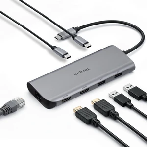 Dual Video Mobile Dock with 140W EPR Power Pass-Through, Dual HDMI 4K@60Hz, 2X USB-C & 2X USB-A 10Gbps, Gigabit Ethernet, EcoSmart Design DOCK427GL Dual Video Mobile Dock with 140W EPR Power Pass-Through, Dual HDMI 4K@60Hz, 2X USB-C & 2X USB-A 10Gbps, Gigabit Ethernet, EcoSmart Design DOCK427GL