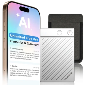 AI Voice Recorder, NoteCard Voice Recorder with case, App Control, Real Time Transcribe & Summarize with AI Technology, Multi-Language, Long Battery Life Meetings/Class/Lectures (Silver) AI Voice Recorder, NoteCard Voice Recorder with case, App Control, Real Time Transcribe & Summarize with AI Technology, Multi-Language, Long Battery Life Meetings/Class/Lectures (Silver)