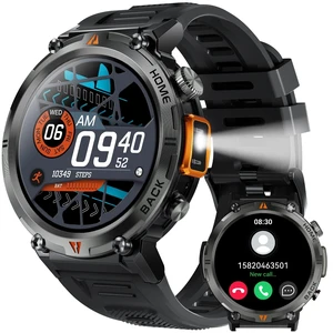 Military Smart Watch for Men with LED Flashlight 1.45" HD 3ATM Waterproof Rugged Smart Watch with 100+ Sports Modes Fitness Tracker with Heart Rate/Sleep Monitor Tactical Smartwatch for iOS Android Military Smart Watch for Men with LED Flashlight 1.45" HD 3ATM Waterproof Rugged Smart Watch with 100+ Sports Modes Fitness Tracker with Heart Rate/Sleep Monitor Tactical Smartwatch for iOS Android
