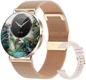 Welfit Smart Watch for Women (2 Straps),1.32-inch AMOLED Ultra Clear Screen Fitness Tracker with SpO2/heart Rate/Sleep Tracking, Suitable for iOS/Android System Waterproof smartwatch(Gold) Welfit Smart Watch for Women (2 Straps),1.32-inch AMOLED Ultra Clear Screen Fitness Tracker with SpO2/heart Rate/Sleep Tracking, Suitable for iOS/Android System Waterproof smartwatch(Gold)