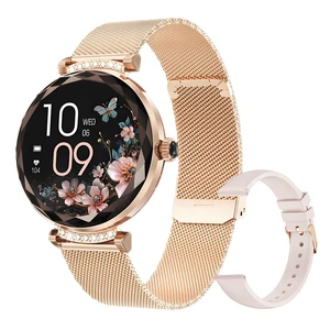 Android/iOS Ladies' smartwatch, IP68 Waterproof Fitness Tracker, with Bluetooth Calling, Female Menstrual Reminder(Gold 2 Straps) Android/iOS Ladies' smartwatch, IP68 Waterproof Fitness Tracker, with Bluetooth Calling, Female Menstrual Reminder(Gold 2 Straps)