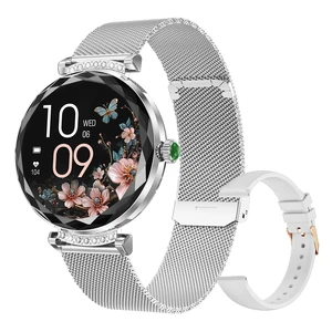 Android/iOS Ladies' smartwatch, IP68 Waterproof Fitness Tracker, with Bluetooth Calling, Female Menstrual Reminder(Silver 2 Straps) Android/iOS Ladies' smartwatch, IP68 Waterproof Fitness Tracker, with Bluetooth Calling, Female Menstrual Reminder(Silver 2 Straps)