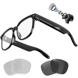 AI Smart Glasses with Camera, 8MP 4K HD Video & Photo Capture, Real-Time Translation, Recording Glasses with AI Assistant, Open-Ear Audio, Object Recognition, for Vlog, Outdoor & Hiking(Clear -Black)) AI Smart Glasses with Camera, 8MP 4K HD Video & Photo Capture, Real-Time Translation, Recording Glasses with AI Assistant, Open-Ear Audio, Object Recognition, for Vlog, Outdoor & Hiking(Clear -Black))