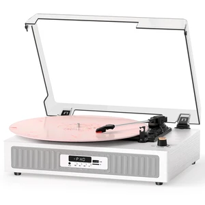 Vinyl Record Player, Built-in Speakers, USB Recording, Pearl White Vintage Vinyl Player, 3-Speed Belt Drive Bluetooth Turntable, 5 EQ Modes, RCA Out, AUX In, Auto Stop, LED Display, Ideal Gift Vinyl Record Player, Built-in Speakers, USB Recording, Pearl White Vintage Vinyl Player, 3-Speed Belt Drive Bluetooth Turntable, 5 EQ Modes, RCA Out, AUX In, Auto Stop, LED Display, Ideal Gift