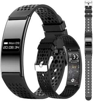 Smart Bragelet Health &-Fitness-Tracker with Stress Management, Workout Intensity, Sleep Tracking, 24/7 Heart Rate and More, Midnight Black/Rose Gold (Black Rubber) Smart Bragelet Health &-Fitness-Tracker with Stress Management, Workout Intensity, Sleep Tracking, 24/7 Heart Rate and More, Midnight Black/Rose Gold (Black Rubber)