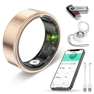 Smart Ring for Women Men Health Tracker - IP68 Waterproof Fitness Ring with Heart Rate/Blood Oxygen/Blood Pressure/Sleep Tracker/Step/Calories for iOS and Android,No Subscription Fee,Gold 8 Smart Ring for Women Men Health Tracker - IP68 Waterproof Fitness Ring with Heart Rate/Blood Oxygen/Blood Pressure/Sleep Tracker/Step/Calories for iOS and Android,No Subscription Fee,Gold 8