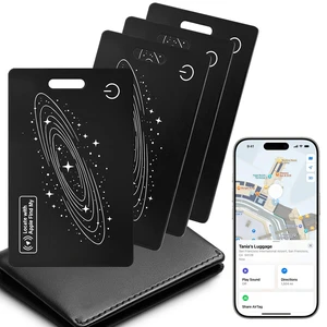 Smart Wallet Tracker Card (iOS Only) - Item Finder for Luggage, Keys & Passport Compatible with Apple Find MySlim, Rechargeable & IP68 Waterproof (4 Black) Smart Wallet Tracker Card (iOS Only) - Item Finder for Luggage, Keys & Passport Compatible with Apple Find MySlim, Rechargeable & IP68 Waterproof (4 Black)