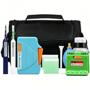 Fiber Optic Cleaning Kit Optical Fiber Cleaner Tools with Fiber Cleaning Cassette for FC SC ST LC MU Connectors, 1.25mm/2.5mm Fiber Cleaner Pens, Cleaning Swabs Wipes (MK-200) Fiber Optic Cleaning Kit Optical Fiber Cleaner Tools with Fiber Cleaning Cassette for FC SC ST LC MU Connectors, 1.25mm/2.5mm Fiber Cleaner Pens, Cleaning Swabs Wipes (MK-200)