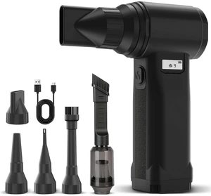 Electric Compressed Air Duster, 300,000RPM Cordless Air Blower for Dust Removal, Duster/Vacuum 2-in-1 with 10 Speeds, 20000mAh Rechargeable & 4 Nozzles Dust Blower for PC, Keyboard, Car, Outdoor Electric Compressed Air Duster, 300,000RPM Cordless Air Blower for Dust Removal, Duster/Vacuum 2-in-1 with 10 Speeds, 20000mAh Rechargeable & 4 Nozzles Dust Blower for PC, Keyboard, Car, Outdoor
