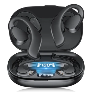 Open Ear Headphones, Bluetooth 5.3 Open Ear True Wireless Earbuds, Sports Earbuds with Earhooks, 60H Playtime, Wireless Charging Case & LED Display, IP66, Running Workout (Black) Open Ear Headphones, Bluetooth 5.3 Open Ear True Wireless Earbuds, Sports Earbuds with Earhooks, 60H Playtime, Wireless Charging Case & LED Display, IP66, Running Workout (Black)