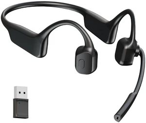 Wireless Bone Conduction Headphones Bluetooth with Microphone Noise Canceling, Wireless Bluetooth Headset with Mic Boom & USB Dongle for PC Work Calls Wireless Bone Conduction Headphones Bluetooth with Microphone Noise Canceling, Wireless Bluetooth Headset with Mic Boom & USB Dongle for PC Work Calls