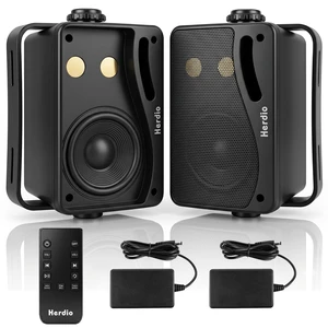 3.5" 200W Outdoor Bluetooth Speakers, IP44 Waterproof Rating and Be Able to Wireless Multi-Connection Up to 20 Units for Patio/Porch/Balcony (Black, 2-Pack) 3.5" 200W Outdoor Bluetooth Speakers, IP44 Waterproof Rating and Be Able to Wireless Multi-Connection Up to 20 Units for Patio/Porch/Balcony (Black, 2-Pack)