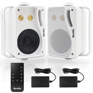 3.5" 200W Outdoor Bluetooth Speakers, IP44 Waterproof Rating and Be Able to Wireless Multi-Connection Up to 20 Units for Patio/Porch/Balcony (White, 2-Pack) 3.5" 200W Outdoor Bluetooth Speakers, IP44 Waterproof Rating and Be Able to Wireless Multi-Connection Up to 20 Units for Patio/Porch/Balcony (White, 2-Pack)