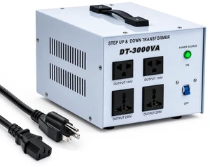 3000W Step Up/Down Voltage Transformer, 110V/120V & 220V/240V Power Converter, 4 Outlets Toroidal Regulator, Overload Overheat Protection for Home, Travel and Global Household Devices 3000W Step Up/Down Voltage Transformer, 110V/120V & 220V/240V Power Converter, 4 Outlets Toroidal Regulator, Overload Overheat Protection for Home, Travel and Global Household Devices