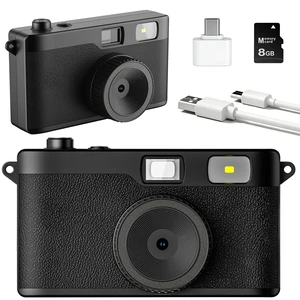 Screen-Free Digital Camera, Reusable 12MP Retro Camera for Summer Camp Screenless Digital Camera with Flash, OTG Photo Transfer, DIY Filters and 8GB Memory Card, for Travel and Parties (Black) Screen-Free Digital Camera, Reusable 12MP Retro Camera for Summer Camp Screenless Digital Camera with Flash, OTG Photo Transfer, DIY Filters and 8GB Memory Card, for Travel and Parties (Black)