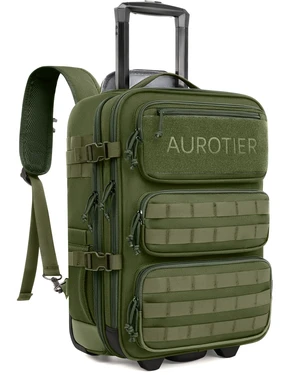 Rolling Tactical Laptop Backpack, 17 Inch Wheeled Computer Backpack for Men and Women, Roller Carry on Luggage for Work Travel, Overnight Molle Outdoor Hiking Bag with Wheels, Green Rolling Tactical Laptop Backpack, 17 Inch Wheeled Computer Backpack for Men and Women, Roller Carry on Luggage for Work Travel, Overnight Molle Outdoor Hiking Bag with Wheels, Green