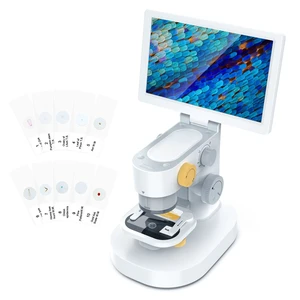 Biological 1600X Digital Microscope with 9" IPS Touchscreen Optical Objective Lenses, STEM Kids Microscope, Windows/Mac Compatible Biological 1600X Digital Microscope with 9" IPS Touchscreen Optical Objective Lenses, STEM Kids Microscope, Windows/Mac Compatible
