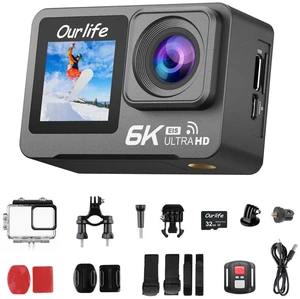 6K/30fps Action Camera Stunning Low-Light Imaging Dual Screen Touch with 9:16 Vertical,170°Wide FOV,30M Waterproof Underwater Camera for Snorkeling EIS Remote Control(32GB) 6K/30fps Action Camera Stunning Low-Light Imaging Dual Screen Touch with 9:16 Vertical,170°Wide FOV,30M Waterproof Underwater Camera for Snorkeling EIS Remote Control(32GB)