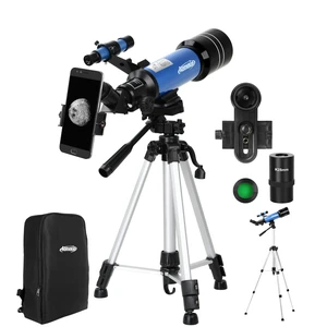 40070 Astronomy Telescopes for Beginners and Adults with K10 and K25 Eyepieces 70mm Travel Telescope Adjustable Tripod 3X Barlow Lens Phone Adapterwith Backpack 40070 Astronomy Telescopes for Beginners and Adults with K10 and K25 Eyepieces 70mm Travel Telescope Adjustable Tripod 3X Barlow Lens Phone Adapterwith Backpack