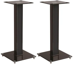 Elements Speaker Stand - 18 Inch (Pair) with Cable Management, Strong Tempered Glass Base with Floor Spikes, 139496, Black Elements Speaker Stand - 18 Inch (Pair) with Cable Management, Strong Tempered Glass Base with Floor Spikes, 139496, Black