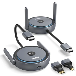 Wireless HDMI Transmitter and Receiver 100M,1080P@60Hz Output With Micro HDMI&Mini HDMI Adapters, 5+2.4G for 4K Decode 1080P Video Output, Plug & Play, Works with PCs, Projectors, TVs Wireless HDMI Transmitter and Receiver 100M,1080P@60Hz Output With Micro HDMI&Mini HDMI Adapters, 5+2.4G for 4K Decode 1080P Video Output, Plug & Play, Works with PCs, Projectors, TVs