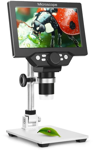 7" LCD Digital Microscope with 12MP 1080P Camera, 8 LED Lights & Metal Stand, Ultra-Precise Focus for Coins, Stamps, Soldering & PC View, 501200X Magnification 7" LCD Digital Microscope with 12MP 1080P Camera, 8 LED Lights & Metal Stand, Ultra-Precise Focus for Coins, Stamps, Soldering & PC View, 501200X Magnification