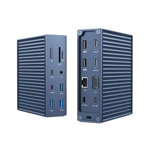 USB C Docking Station Dual Monitor, 16-in-1 Laptpop Docking Station with 2* HDMI,VGA,2.5G Ethernet,SD/TF,10Gbps USB-C 3.1,3.5mm Audio,PD100W,USBC Hub for Dell/Lenovo/HP/ThinkPad (Gray) USB C Docking Station Dual Monitor, 16-in-1 Laptpop Docking Station with 2* HDMI,VGA,2.5G Ethernet,SD/TF,10Gbps USB-C 3.1,3.5mm Audio,PD100W,USBC Hub for Dell/Lenovo/HP/ThinkPad (Gray)