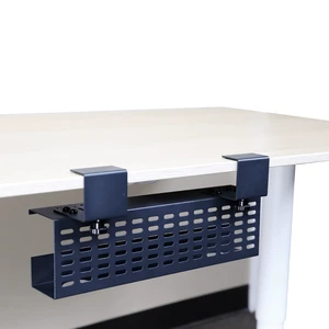 Under Desk Cable Management Tray Black Horizontal 16-inch Under Desk Removable C Clamp Mount Computer Cord Raceway and Modesty Panel Under Desk Cable Management Tray Black Horizontal 16-inch Under Desk Removable C Clamp Mount Computer Cord Raceway and Modesty Panel