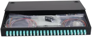 48 Fibers Port LC OM3 Multimode Rack Mount Enclosure Box with 24 Duplex Multimode couplers & pigtails, 24 Core LGX Patch Panel Box fits for 19" Racks Cabinet, Fiber termination kit 48 Fibers Port LC OM3 Multimode Rack Mount Enclosure Box with 24 Duplex Multimode couplers & pigtails, 24 Core LGX Patch Panel Box fits for 19" Racks Cabinet, Fiber termination kit