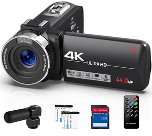Camcorder Video Camera 4K Ultra 44MP Vlogging Camera for YouTube 18X Digital Zoom Camcorder Recorder 3.0" LCD Screen IR Night Vision with Remote Control, 32GB SD Card, 2 Batteries Camcorder Video Camera 4K Ultra 44MP Vlogging Camera for YouTube 18X Digital Zoom Camcorder Recorder 3.0" LCD Screen IR Night Vision with Remote Control, 32GB SD Card, 2 Batteries