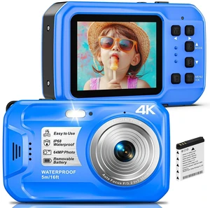 64MP 4K Underwater Digital Camera, 16FT Waterproof Compact Camera with Autofocus, 16X Zoom HD IPS Display & Fill Light, Includes 32GB Memory Card 64MP 4K Underwater Digital Camera, 16FT Waterproof Compact Camera with Autofocus, 16X Zoom HD IPS Display & Fill Light, Includes 32GB Memory Card