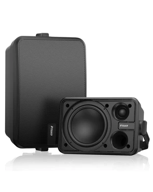 6.5" Outdoor Passive Speakers, 50W Each Weatherproof Wall Mount Speaker, Wired PA System with Full-Range Sound, Includes Brackets for Pool, Patio, Garage & Indoor Use (Pair, Black) 6.5" Outdoor Passive Speakers, 50W Each Weatherproof Wall Mount Speaker, Wired PA System with Full-Range Sound, Includes Brackets for Pool, Patio, Garage & Indoor Use (Pair, Black)