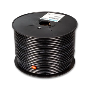 RG-6 Trishield NEC 820 CATV HFC Coaxial Cable PVC Black 500 feet RG-6 Trishield NEC 820 CATV HFC Coaxial Cable PVC Black 500 feet