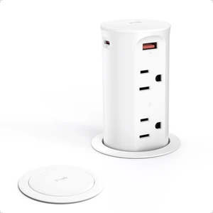 Pop Up Outlet for Countertop,65W USB, 2.5in Hole,15A Power White,Tamper Resistant Receptacle,4 Outlets,Space Saver for Kitchen,Office Desk,14 AWG Extension Cord,ETL Listed Pop Up Outlet for Countertop,65W USB, 2.5in Hole,15A Power White,Tamper Resistant Receptacle,4 Outlets,Space Saver for Kitchen,Office Desk,14 AWG Extension Cord,ETL Listed