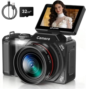 6K Digital Camera 96MP Vlogging Camera for YouTube with 3 Inch 180° Flip Screen WiFi Autofocus 18X Zoom 32GB Card Portable Travel Camera for Beginners 6K Digital Camera 96MP Vlogging Camera for YouTube with 3 Inch 180° Flip Screen WiFi Autofocus 18X Zoom 32GB Card Portable Travel Camera for Beginners
