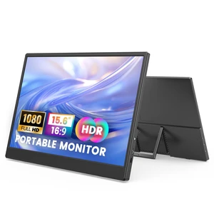 Portable Monitor, 15.6 Inch 1080P FHD IPS Screen Extender - Black Portable Monitor for Laptop with Kickstand, Ultra-Slim Second Screen with USB-C, Mini HDMI Portable Monitor, 15.6 Inch 1080P FHD IPS Screen Extender - Black Portable Monitor for Laptop with Kickstand, Ultra-Slim Second Screen with USB-C, Mini HDMI