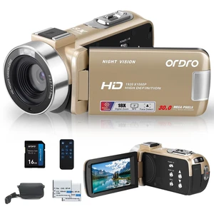 Video Camera Camcorder for YouTube & Vlogging Recorder 1080P 30FPS Video Recorder,18X Digital Zoom & Night Vision 3.0" 270° Flip Screen Includes 16GB Card, Remote, 2 Batteries Video Camera Camcorder for YouTube & Vlogging Recorder 1080P 30FPS Video Recorder,18X Digital Zoom & Night Vision 3.0" 270° Flip Screen Includes 16GB Card, Remote, 2 Batteries