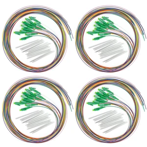 4Pcs 1.5 Meter 12 Strand Single Mode LC APC Fiber Pigtail, 9/125um, OS1/OS2 Compatible, Includes 48 Fiber Optic Fusion Splice Protective Shrink Sleeves 4Pcs 1.5 Meter 12 Strand Single Mode LC APC Fiber Pigtail, 9/125um, OS1/OS2 Compatible, Includes 48 Fiber Optic Fusion Splice Protective Shrink Sleeves