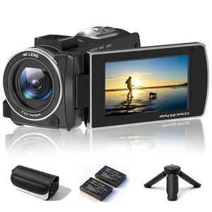 Video Camera Camcorder 4K 64MP Vlogging Camera for YouTube 18X Digital Zoom Camera 3.0''Flip Screen, IR Night Vision, Includes 2 Batteries+Tripod Video Camera Camcorder 4K 64MP Vlogging Camera for YouTube 18X Digital Zoom Camera 3.0''Flip Screen, IR Night Vision, Includes 2 Batteries+Tripod