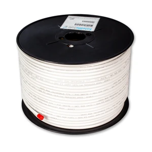 RG-6 Trishield NEC 820 CATV HFC Coaxial Cable PVC White 500 feet RG-6 Trishield NEC 820 CATV HFC Coaxial Cable PVC White 500 feet