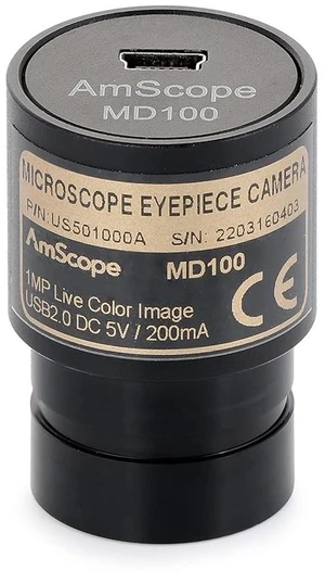 MD100 Digital Eyepiece Microscope Camera, 1MP 1MP Resolution, USB 2.0 Connectivity, Color CMOS Sensor, Eyepiece-Mount Camera Design MD100 Digital Eyepiece Microscope Camera, 1MP 1MP Resolution, USB 2.0 Connectivity, Color CMOS Sensor, Eyepiece-Mount Camera Design