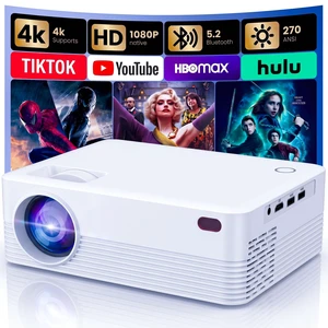 Smart Projector with Wi-Fi and Bluetooth4K Support Video projector 270 ANSI BrightnessBuilt-in AppsAuto FocusProjector Movie for Home TheaterCompatible with phone, TV Sticks, Laptops, PS5 Smart Projector with Wi-Fi and Bluetooth4K Support Video projector 270 ANSI BrightnessBuilt-in AppsAuto FocusProjector Movie for Home TheaterCompatible with phone, TV Sticks, Laptops, PS5