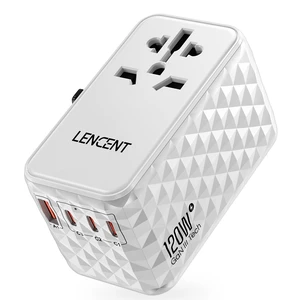 120W International Travel Adapter, Universal Travel Adapter with 1 USB-A & 3 Type C Power Adaptor, Fast Charging for Phone,Laptops, All-in-One Outlet Adaptor for USA/UK/EU/AUS, White 120W International Travel Adapter, Universal Travel Adapter with 1 USB-A & 3 Type C Power Adaptor, Fast Charging for Phone,Laptops, All-in-One Outlet Adaptor for USA/UK/EU/AUS, White