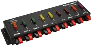 F-1008 Horizontal 9 Port 40A Connector Power Splitter Distributor Source Strip, 1 Input and 8 Output F-1008 Horizontal 9 Port 40A Connector Power Splitter Distributor Source Strip, 1 Input and 8 Output