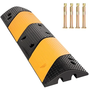 40" Rubber Speed Bump 2-Channel Heavy Duty Cable Protector Ramp with 4 Bolts 22000lbs Load Driveway Modular Traffic Driveway Speed Humps for Garage Gravel Roads Asphalt Concrete - 3.3 Feet 40" Rubber Speed Bump 2-Channel Heavy Duty Cable Protector Ramp with 4 Bolts 22000lbs Load Driveway Modular Traffic Driveway Speed Humps for Garage Gravel Roads Asphalt Concrete - 3.3 Feet