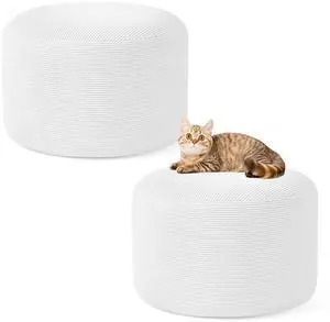 2PCS 20 * 20 * 12inch Unstuffed Ottoman Pouf Cover Unfillable Pouf Cover Foot Rest with Storage Corduroy Round Foot Stool Covers for Living Room Bedroom Home Decor,White 2PCS 20 * 20 * 12inch Unstuffed Ottoman Pouf Cover Unfillable Pouf Cover Foot Rest with Storage Corduroy Round Foot Stool Covers for Living Room Bedroom Home Decor,White