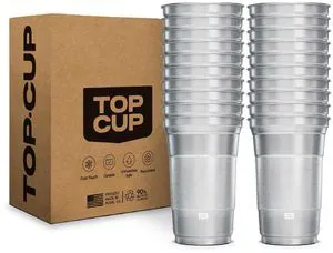 Top Cup Aluminum Party Cups, Stealth Design, 20oz, 20 Count | Made in the USA, Colder, Durable, Reusable, Recycleable, Dishwasher Safe Top Cup Aluminum Party Cups, Stealth Design, 20oz, 20 Count | Made in the USA, Colder, Durable, Reusable, Recycleable, Dishwasher Safe