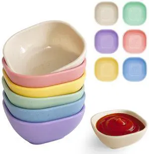 6 Pack Small Plastic Bowls 4.5 OZ Unbreakable Wheat Straw Dipping Bowlsplastic ramekins, Assorted Colors Dipping Sauce Cups, dip cups Dessert, Ketchup 6 Pack Small Plastic Bowls 4.5 OZ Unbreakable Wheat Straw Dipping Bowlsplastic ramekins, Assorted Colors Dipping Sauce Cups, dip cups Dessert, Ketchup