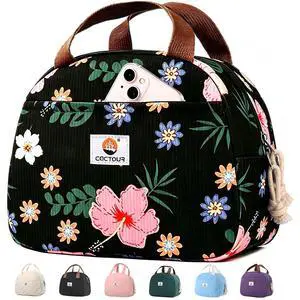Lunch Box for Women Girls Teens,Cute Lunch Box Cooler Bag, Portable Insulated Small Lunch Bag Women Reusable Corduroy Lunch Tote for Work/Travel/Picnic/School (Flower) Lunch Box for Women Girls Teens,Cute Lunch Box Cooler Bag, Portable Insulated Small Lunch Bag Women Reusable Corduroy Lunch Tote for Work/Travel/Picnic/School (Flower)